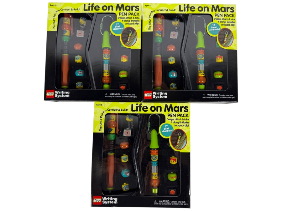 (3) New Old Stock LEGO Life on Mars Pen Packs by The CDM Company 2001