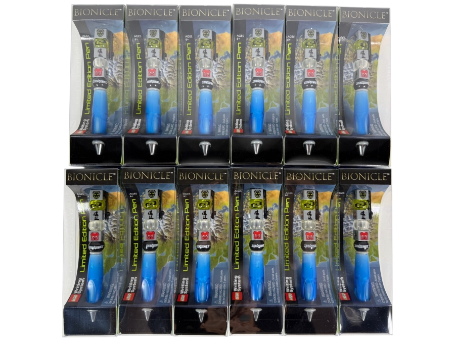 Collection of (12) New Old Stock Rare LEGO Bionicle Limited Edition Pens by The CDM Company 2001 Lot 1 of 2