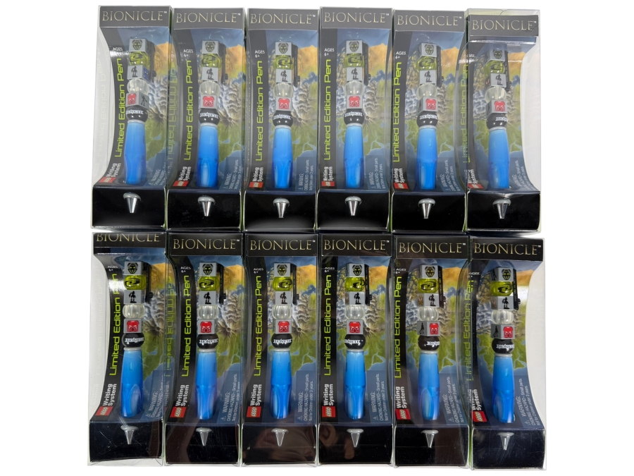 Collection of (12) New Old Stock Rare LEGO Bionicle Limited Edition Pens by The CDM Company 2001 Lot 2 of 2