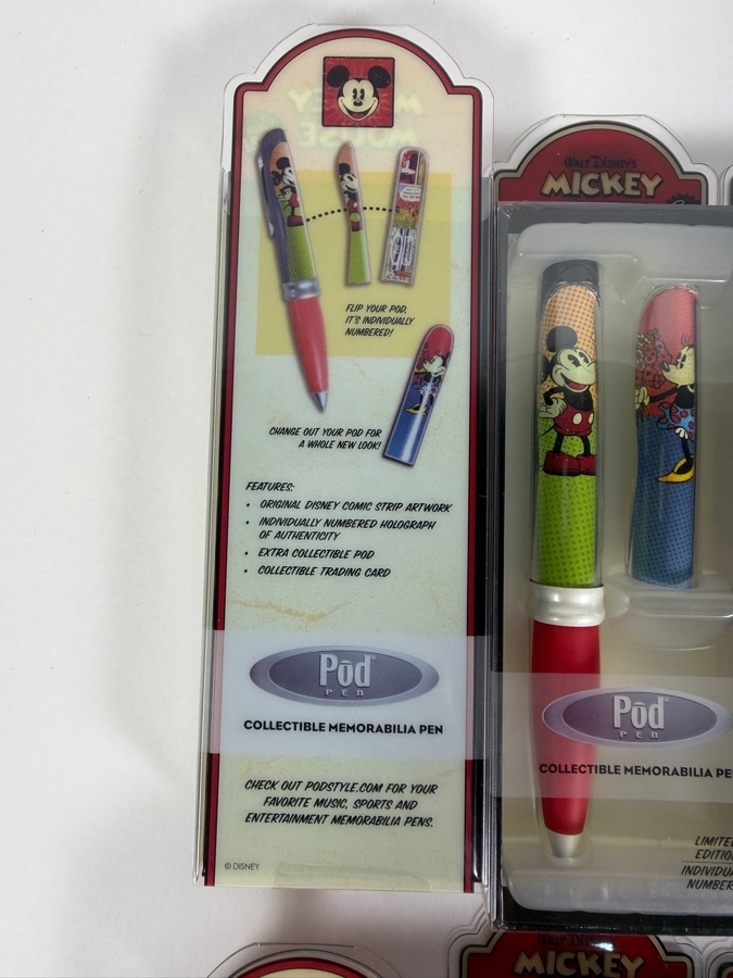Collection of (8) New Old Stock Disney's Mickey Mouse Limited Edition Pod Pens by The CDM Company 2004 [Photo 8]