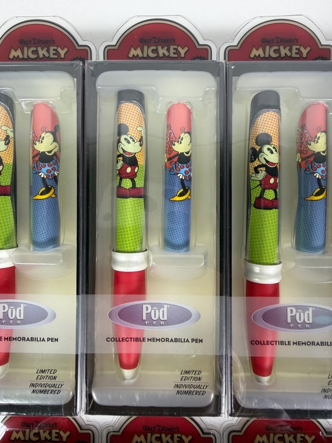 Collection of (8) New Old Stock Disney's Mickey Mouse Limited Edition Pod Pens by The CDM Company 2004 [Photo 5]