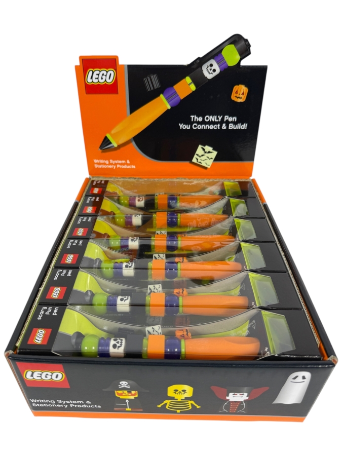 New Old Stock LEGO Scary Fun Halloween Pens With Store Display Merchandiser by The CDM Company - 12 Total Pens 2004