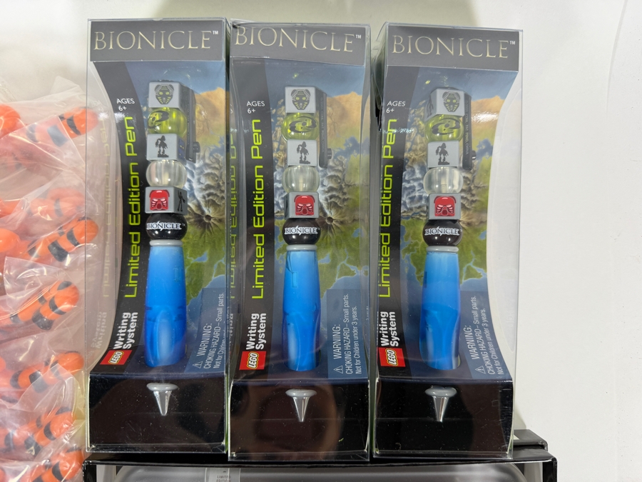 New Old Stock Lot of LEGO Writing System Pens, LEGO Bionicle Pens, Elvis Presley Limited Edition Pod Pens and Disney Winnie the Pooh Tigger Bic Pens [Photo 2]