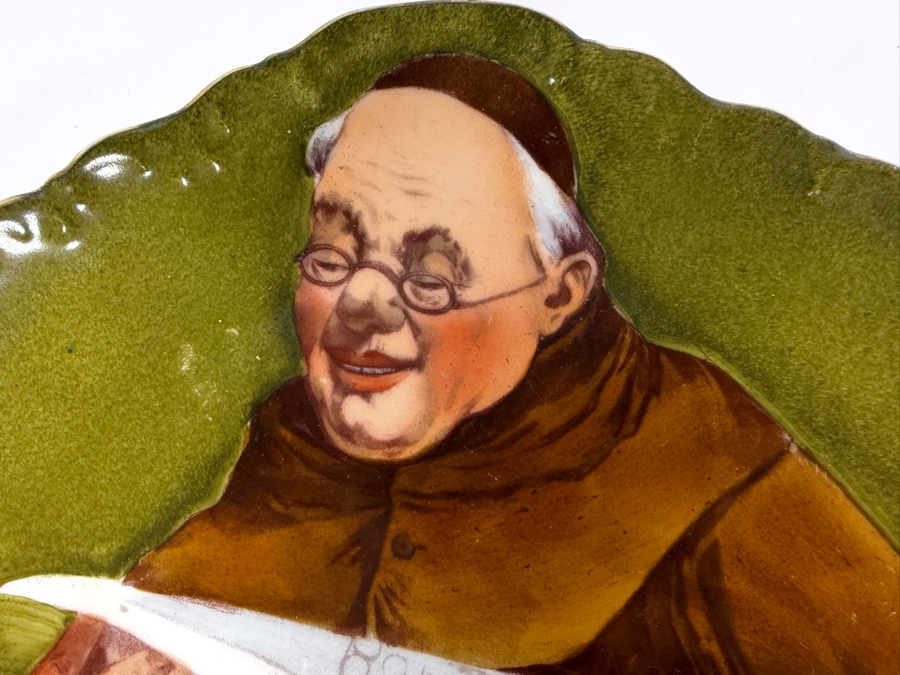 Pair Of Antique Limoges Coronet France Hand Painted Porcelain Monk Friar Cabinet Plates Signed Le Pic And Bay 9.5'W [Photo 7]