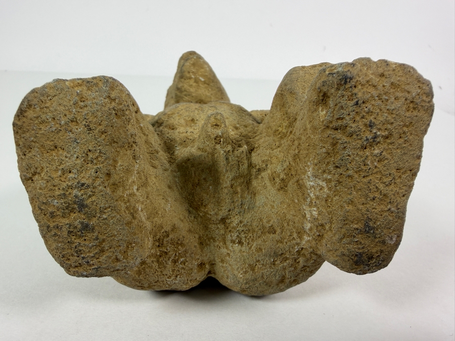 Antique Pre Columbian Costa Rica Atlantic Watershed Volcanic Stone Squatting Anthropomorphic Shaman Sukia Figure 6.5'H [Photo 11]