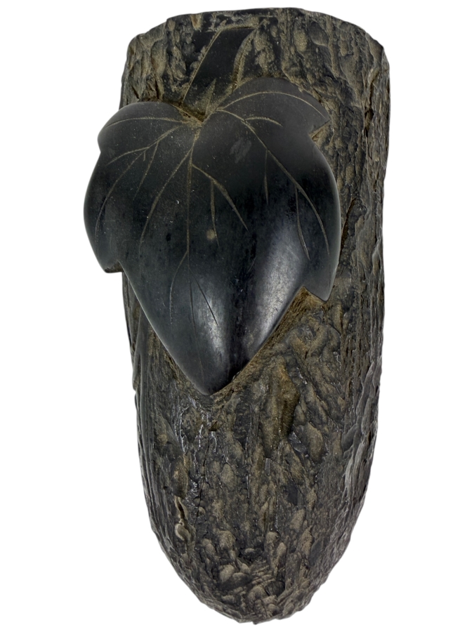 Vintage Carved Asian Wall Pocket Vase from the W. K. Borsum Estate 6.5'L