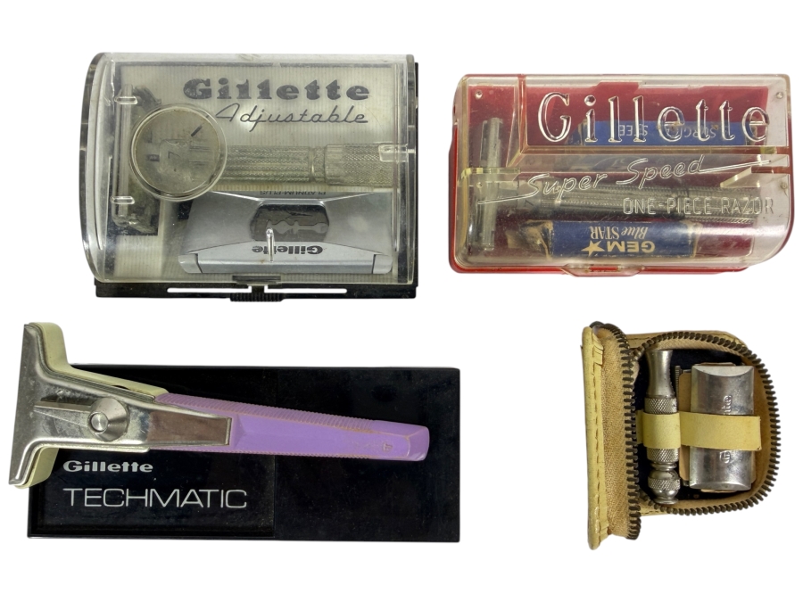 Collection of (4) Vintage Gillette Razors