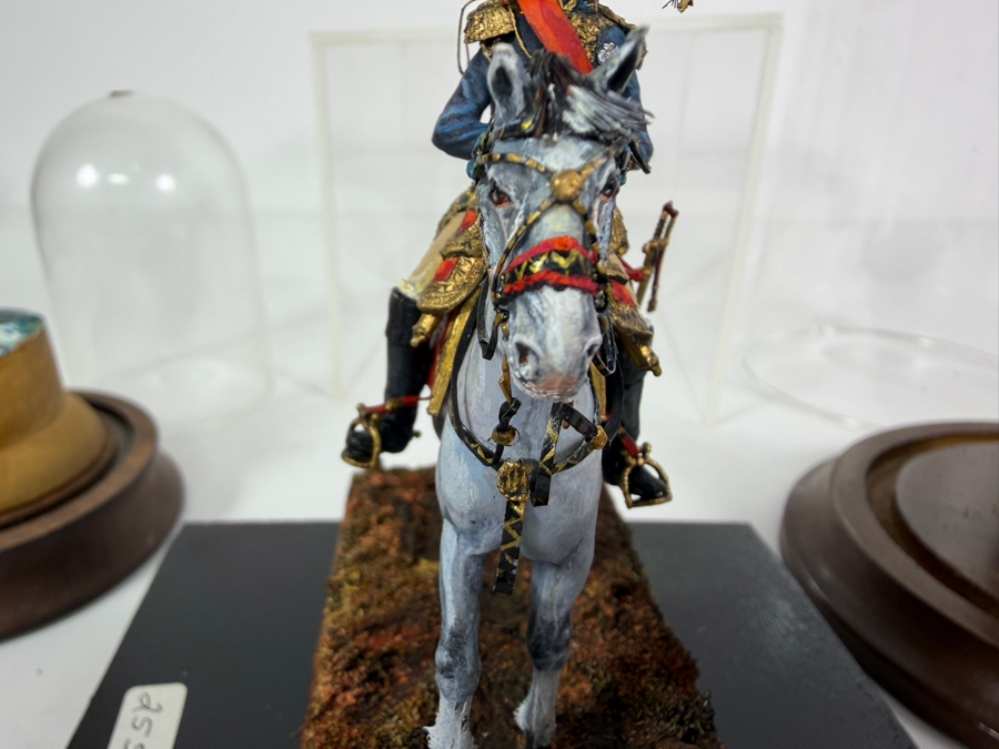 (3) Hand-painted Metal Military Figures With Protective Domes [Photo 5]