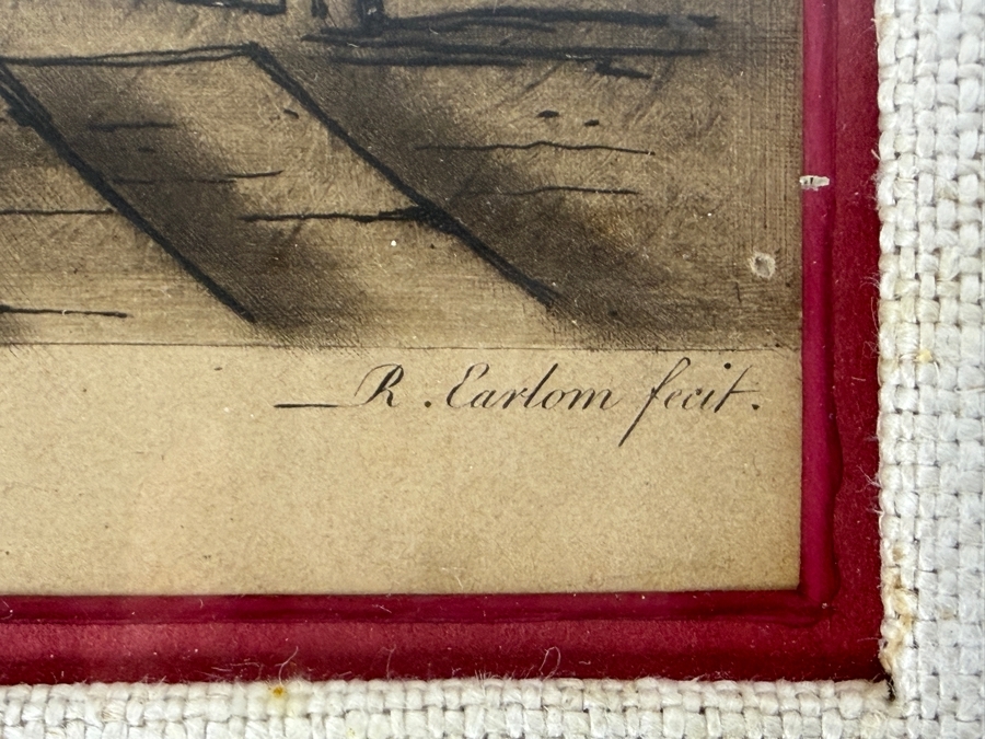 Antique Etching and Mezzotint Print Titled 'Harbour View with Embarkation of Saint Paula' Engraved by Richard Earlom After a Drawing by Claude Lorrain Published in 1775 10 X 8 Framed 18.5 X 14.5 [Photo 11]
