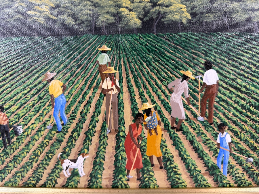 Polly M. Original American Louisiana Folk Art Painting on Canvas 18 X 13.5 Framed 22 X 18 [Photo 3]