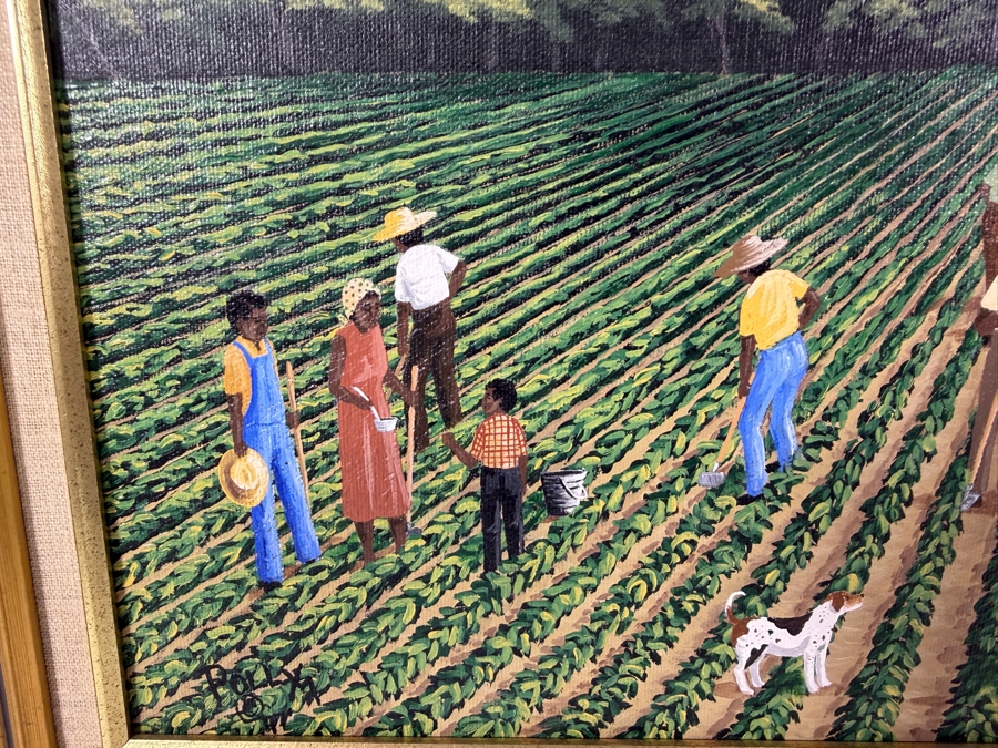 Polly M. Original American Louisiana Folk Art Painting on Canvas 18 X 13.5 Framed 22 X 18 [Photo 4]