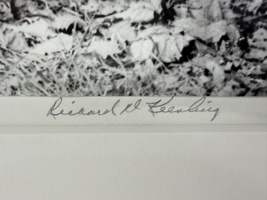 Richard 'Dick' Keesling B&W Photograph Titled 'Old Log Cabin Wooden Footbridge' Signed Richard Keesling 20 X 16 Framed 26 X 22 [Photo 4]