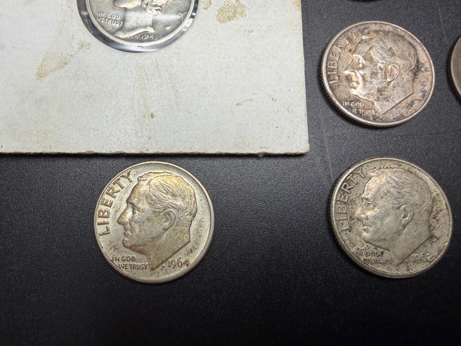 (9) US Silver Roosevelt Dimes and (2) US Silver Mercury Dimes [Photo 3]