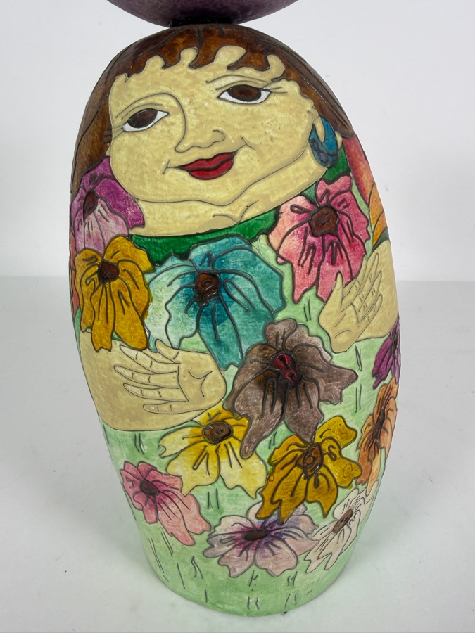 Columbian Handmade Decorative Gourd Art by Tarrali 11.5'H [Photo 4]