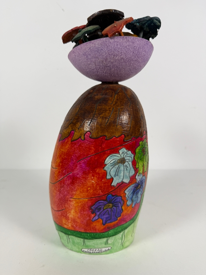 Columbian Handmade Decorative Gourd Art by Tarrali 11.5'H [Photo 5]