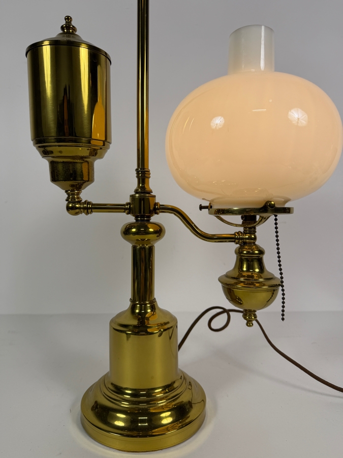 Electrified Victorian Kerosene Student Desk Lamp 21.5H [Photo 4]
