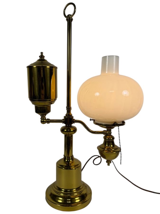 Electrified Victorian Kerosene Student Desk Lamp 21.5H