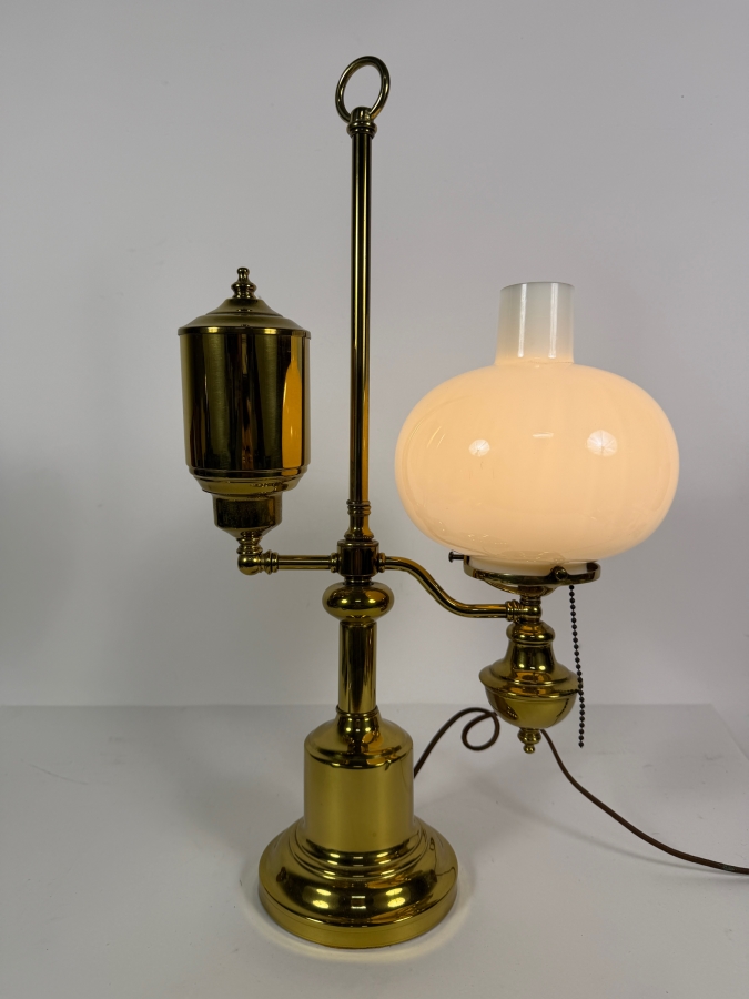 Electrified Victorian Kerosene Student Desk Lamp 21.5H [Photo 2]