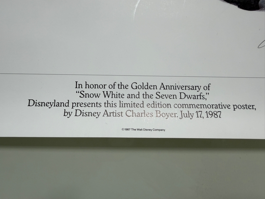 Charles Boyer Signed Limited Edition 'Fairest of Them All' Lithograph Print Created for Disney's 50th Anniversary of Snow White and the Seven Dwarfs 1987 20 x 30 [Photo 3]