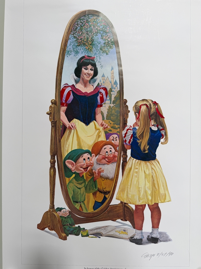 Charles Boyer Signed Limited Edition 'Fairest of Them All' Lithograph Print Created for Disney's 50th Anniversary of Snow White and the Seven Dwarfs 1987 20 x 30 [Photo 2]