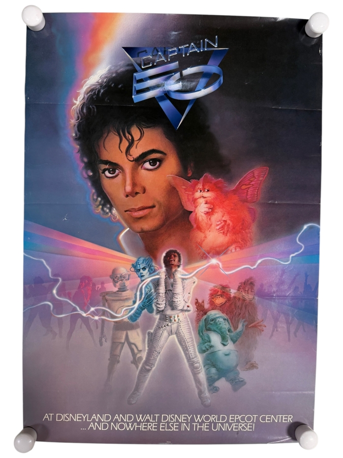 Just Added - Vintage Disney Theme Park Captain EO Michael Jackson Promotional Sci Fi Fantasy Movie Souvenir Poster 1986 18' X 26'
