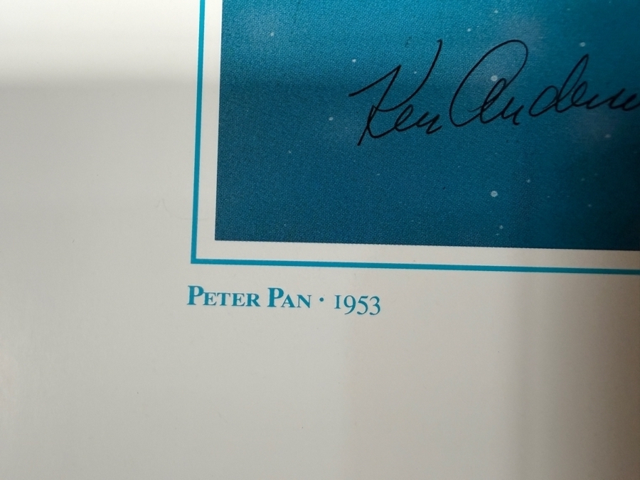 Signed Ken Anderson Vintage Peter Pan Poster Originally Sold at the Animation Gallery in Disney-MGM Studios 24 X 36 [Photo 6]
