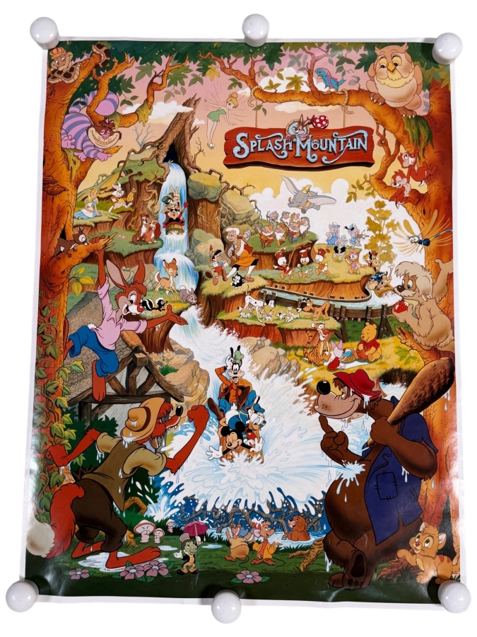 Rare Vintage Disney Splash Mountain Poster 18 X 24
