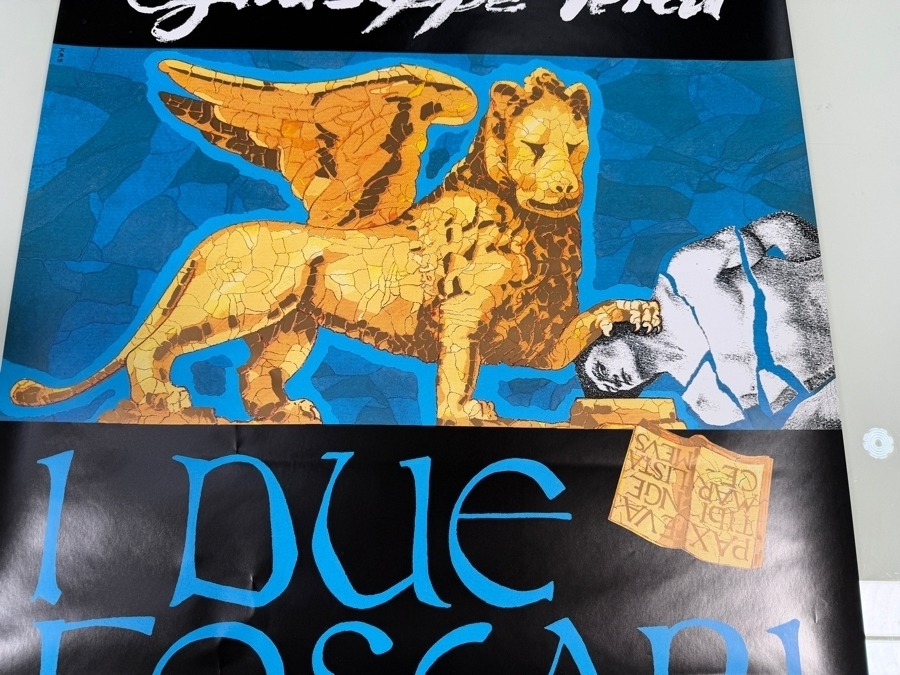 Vintage German Opera Poster for Giuseppe Verdi's Opera I Due Foscari at the Landestheater Dessau 23 X 33 [Photo 2]