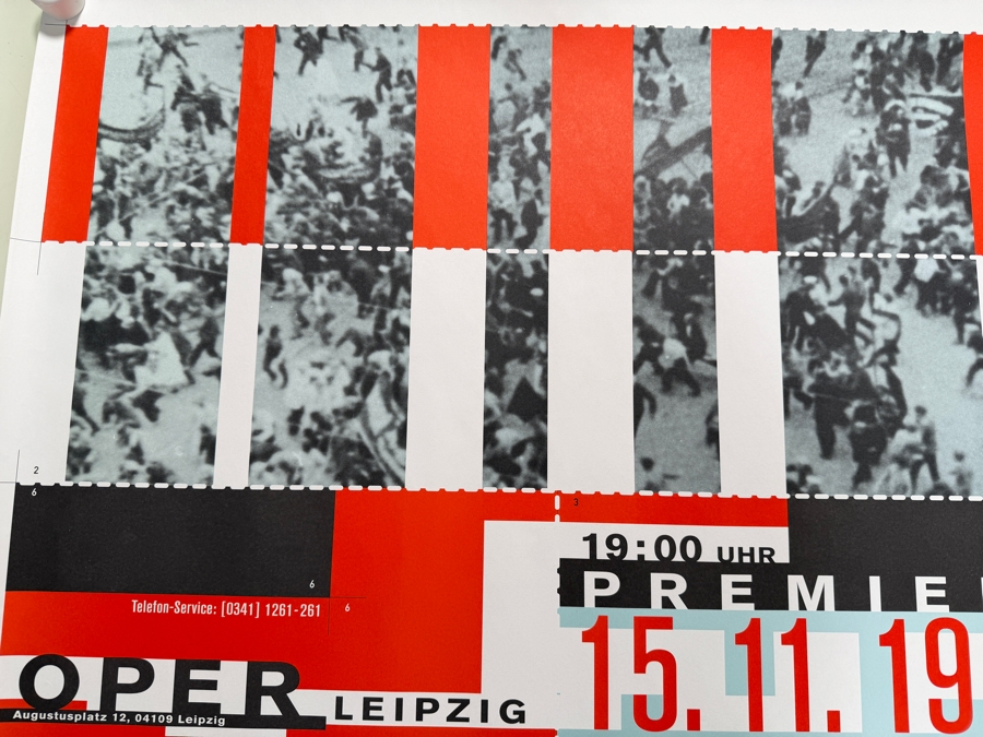 Vintage 1997 German Opera Poster for Shostakovich's Opera 'Die Nase' at the Leipzig Opera 39.5 X 27.5 [Photo 4]
