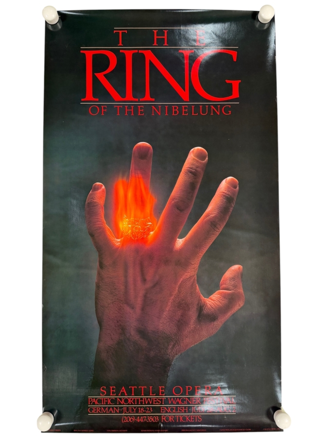 Vintage Poster from the 1981 Seattle Opera Production of Richard Wagner's The Ring of the Nibelung 19 X 34