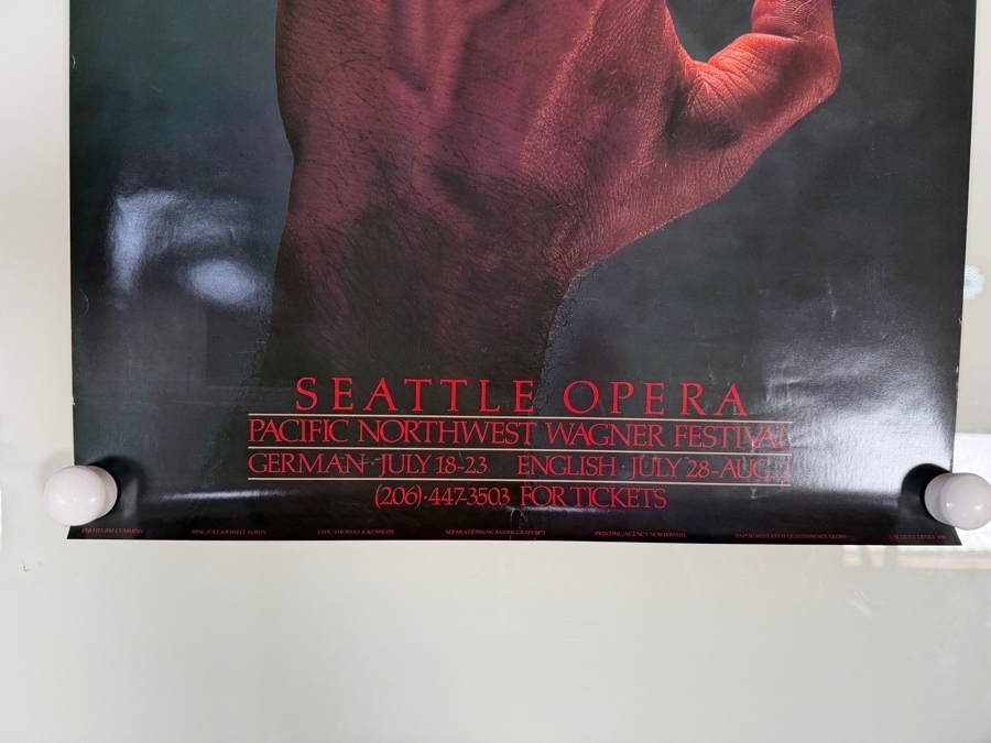 Vintage Poster from the 1981 Seattle Opera Production of Richard Wagner's The Ring of the Nibelung 19 X 34 [Photo 3]