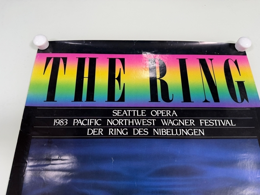 Vintage 1983 Poster from the Seattle Opera for the Pacific Northwest Wagner Festival Performance of Der Ring des Nibelungen 19 X 35.5 [Photo 4]