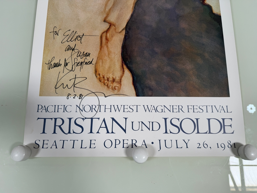 Vintage 1981 David Kreitzer Artist Signed Poster for the Pacific Northwest Wagner Festival's Production Tristan und Isolde 17.5 X 38.5 [Photo 7]