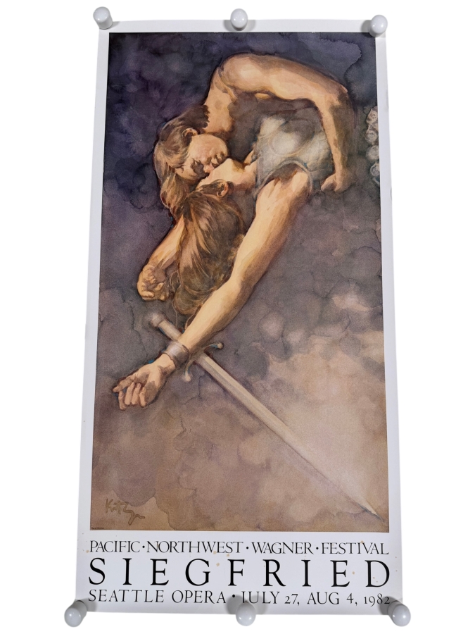 Vintage 1982 Seattle Opera Poster Siegfried Pacific Northwest Wagner Festival Artwork By David Kreitzer 20 X 38.5