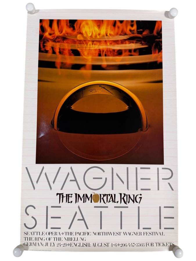 Vintage Poster Advertising the Seattle Opera's Pacific Northwest Wagner Festival Performance of Der Ring des Nibelungen 20.5 X 32.5
