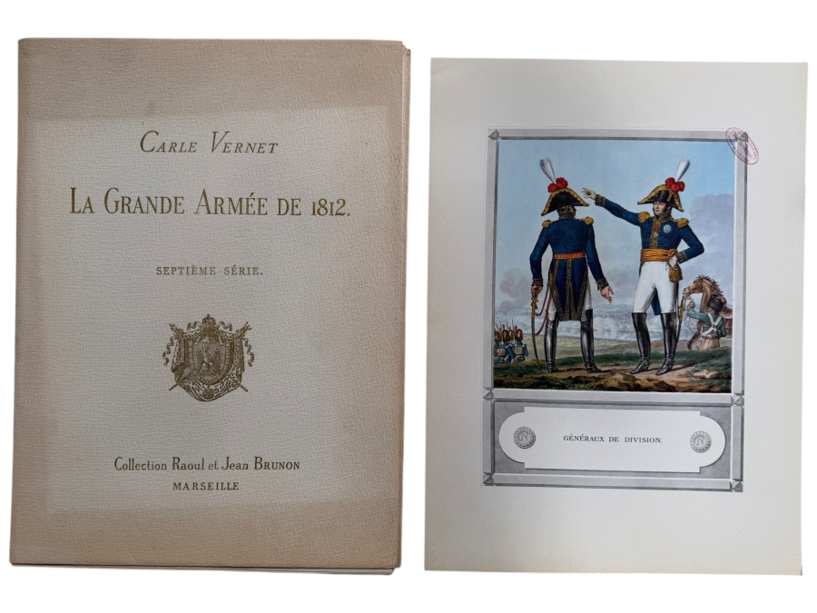 Seventh Series Portfolio from 'La Grande Armée de 1812' by Carle Vernet Collection Curated by Raoul and Jean Brunon Based in Marseille Color Plates of Napoleon's Army
