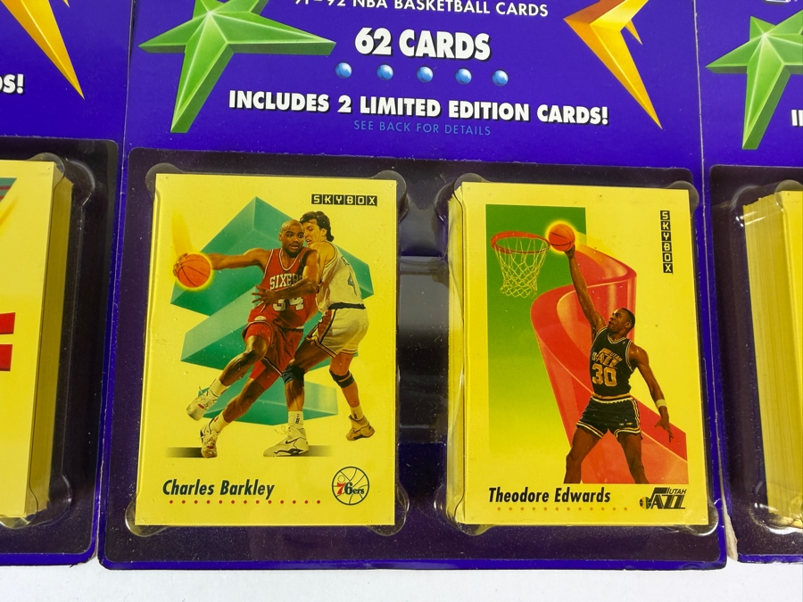 (8) Vintage 1991-92 Factory Sealed Blister Packs Of SkyBox NBA Basketball Cards - 496 Cards Total Featuring Charles Barkley [Photo 3]