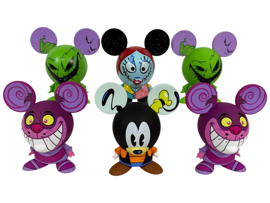 (6) Vinyl Collectible Figures from the Disney Shorts Series Designed by Artist Francisco Herrera Featuring Characters from Tim Burton's The Nightmare Before Christmas 4.5H