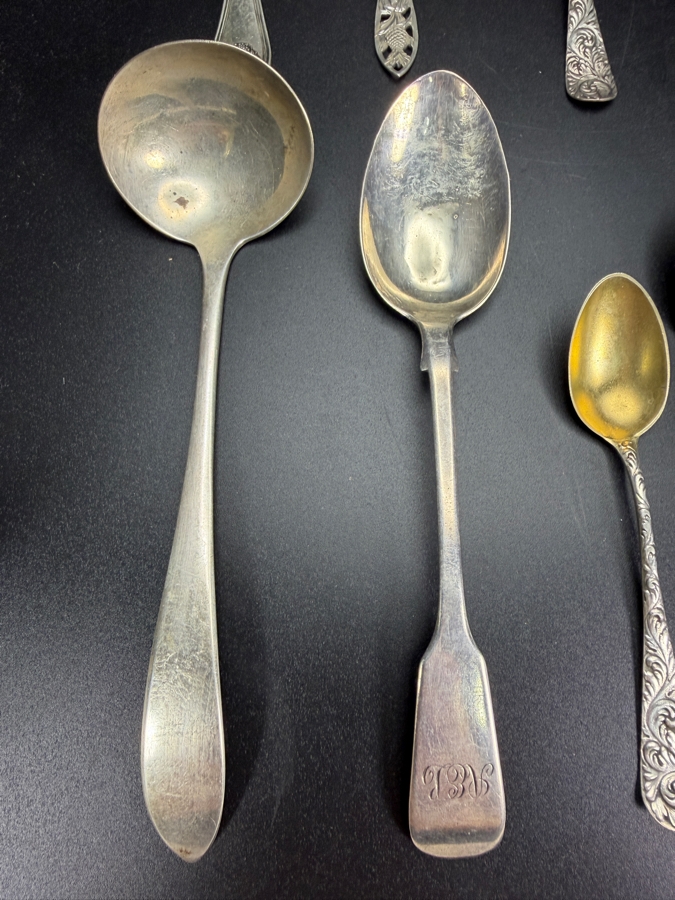 Collection of Sterling Silver Spoons, Sterling Silver Fork and Sterling Silver Tongs 146.3g [Photo 3]