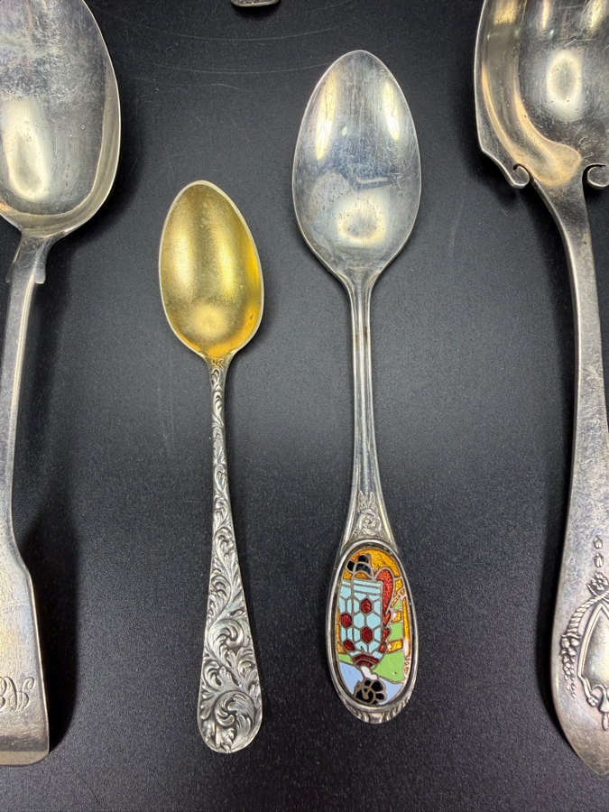 Collection of Sterling Silver Spoons, Sterling Silver Fork and Sterling Silver Tongs 146.3g [Photo 4]