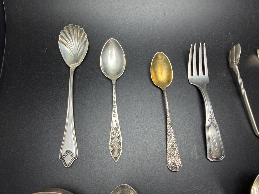 Collection of Sterling Silver Spoons, Sterling Silver Fork and Sterling Silver Tongs 146.3g [Photo 7]