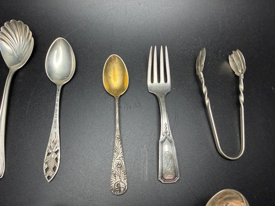 Collection of Sterling Silver Spoons, Sterling Silver Fork and Sterling Silver Tongs 146.3g [Photo 8]