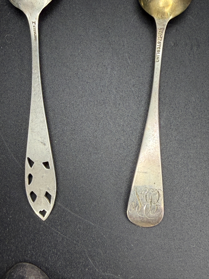 Collection of Sterling Silver Spoons, Sterling Silver Fork and Sterling Silver Tongs 146.3g [Photo 11]