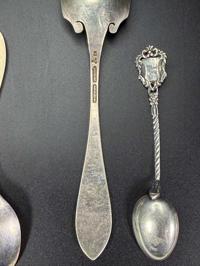 Collection of Sterling Silver Spoons, Sterling Silver Fork and Sterling Silver Tongs 146.3g [Photo 10]