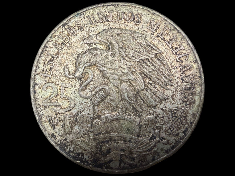 Vintage 1968 Mexican 25 Pesos Coin Struck to Commemorate the XIX Olympic Games Held in Mexico City 22.4g