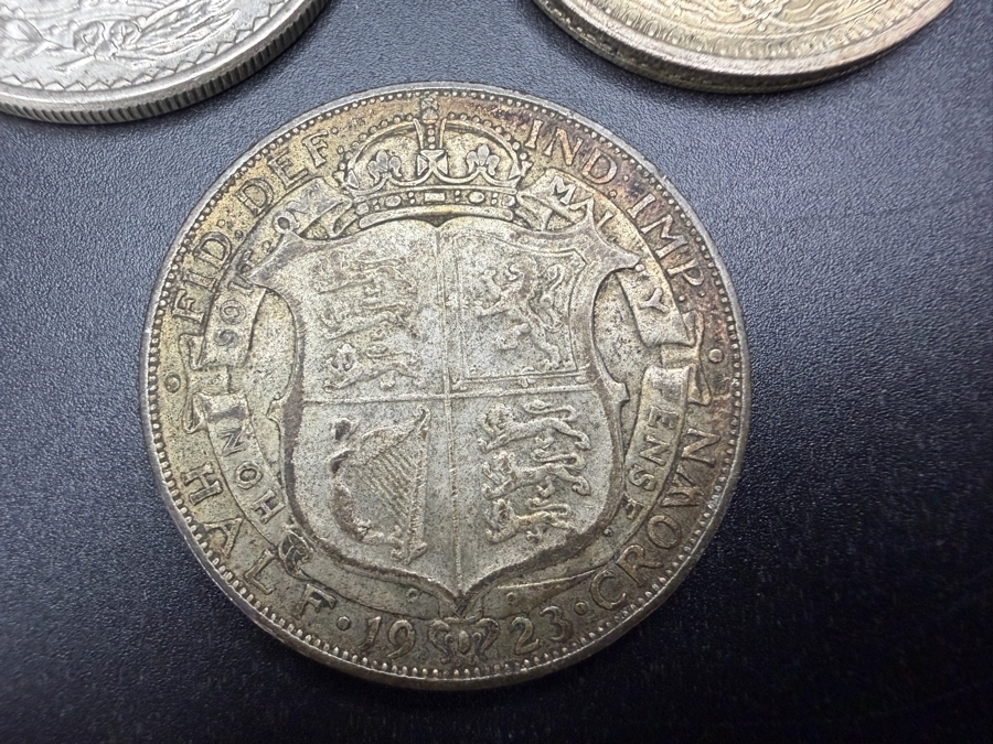 1948 Mexican Peso Silver Coin, 1945 British India One Rupee Silver Coin and 1923 Great Britain Half Crown Silver Coin [Photo 7]