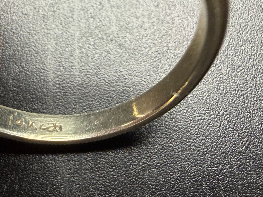 Vintage 14K Gold Milgrain Knife Edge Wedding Band Ring Size 7.25 2.0g [Photo 4]