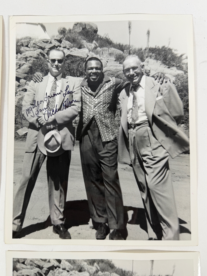 Just Added - Archie Moore Vintage Autographed Promotional Boxing Photos Set Of Four 8X10 All Hand Inscribed To Les Smee Dated March 1952 [Photo 5]