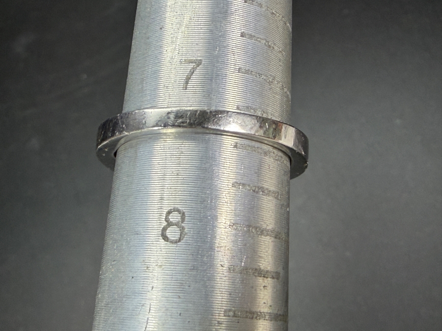 Just Added - Women's 14K White Gold Princess Cut Diamond Cluster Ring With Channel Set Baguette Shoulders Size 7.25 Total Weight 4.0g [Photo 8]