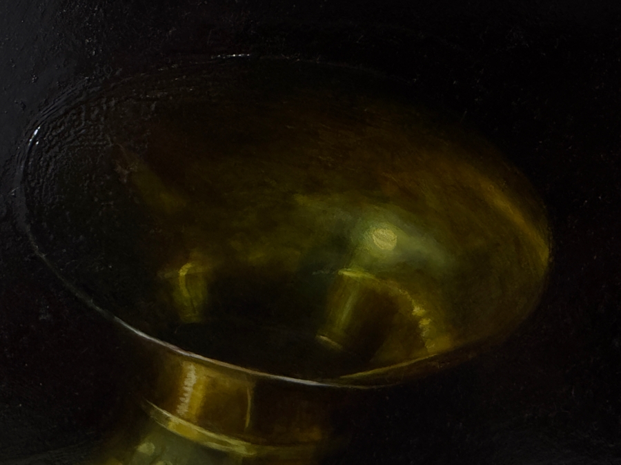 Just Added - Original Tabletop Brass Horn Vase And Bowl Still Life Oil Painting On Canvas In Vintage Frame Signed Grant 1980 20' X 16' Framed: 26.5' X 22.5' [Photo 7]
